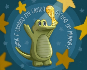 Mascote Jack levantando a taça do mundo!