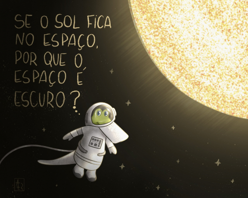 Imagem do Jack como astronauta, próximo do Sol.