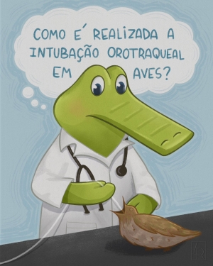 Jack realizando intubação em ave.