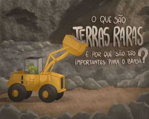 Imagem do mascote Jack dentro de um trator realizando mineração.