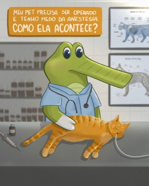 Jack na companhia de um pet entubado.