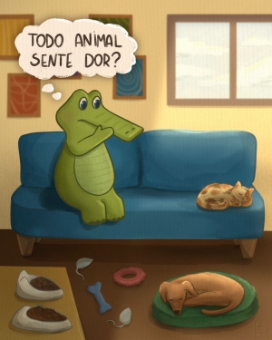 Jack imaginando se os animais sentem dor.