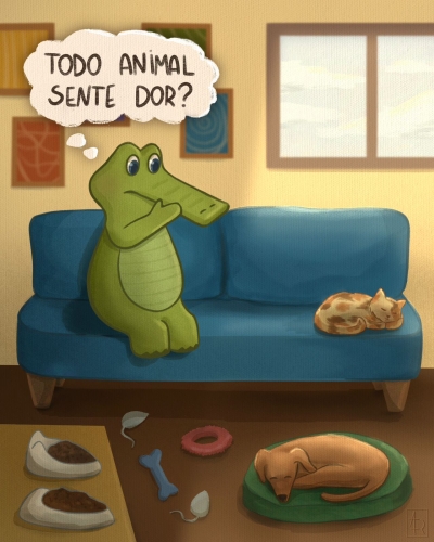Jack imaginando se os animais sentem dor.