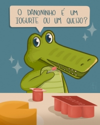 Imagem do mascote Jack comendo danoninho com uma colher.