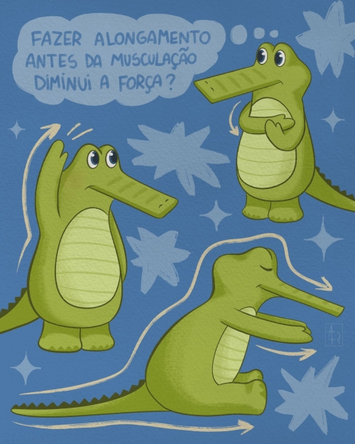 Imagens do mascote Jack fazendo alongamentos.