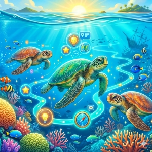 Imagem ilustrando o ambiente marinho sob a ótica de elementos de jogos